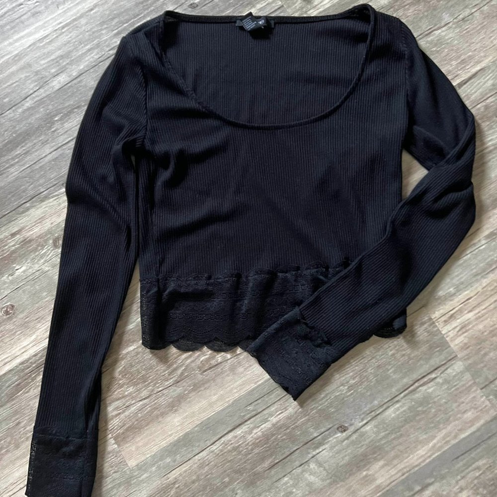 Black Lace Crop Top